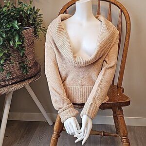 Zhen Pai Wool Open Front Oversized Collar Sweater